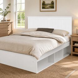 Modern White Headboard 150cm Bedroom Furniture Engineered Wood Contemporary