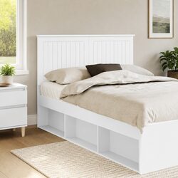 White Engineered Wood Headboard Modern Minimalist Design Bedroom Furniture 135cm