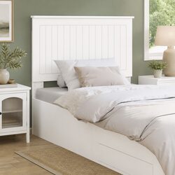 White Headboard 90cm Modern Bedroom Engineered Wood Contemporary Minimalist
