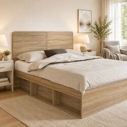 Headboard Sonoma Oak Engineered Wood Brown Modern Bedroom Furniture Rectangle