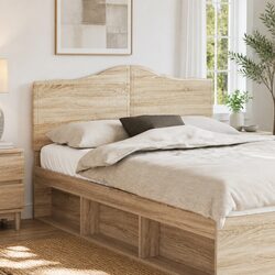 Headboard Engineered Wood Brown Modern Bedroom Furniture Minimalist Design Wall