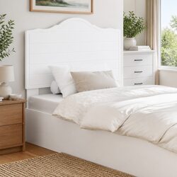 Headboard White Modern Minimalist Bedroom Furniture Engineered Wood Wall Mount