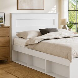 White Engineered Wood Headboard Modern Bedroom Furniture Contemporary Design