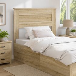 Brown Engineered Wood Headboard Modern Bedroom Furniture Contemporary Design