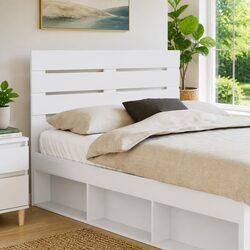 Headboard White Engineered Wood Modern Rectangular Bedroom Furniture Stylish