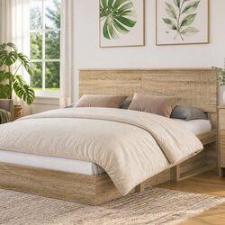 Headboard Engineered Wood Modern Minimalist Bedroom Furniture Brown Sonoma Oak