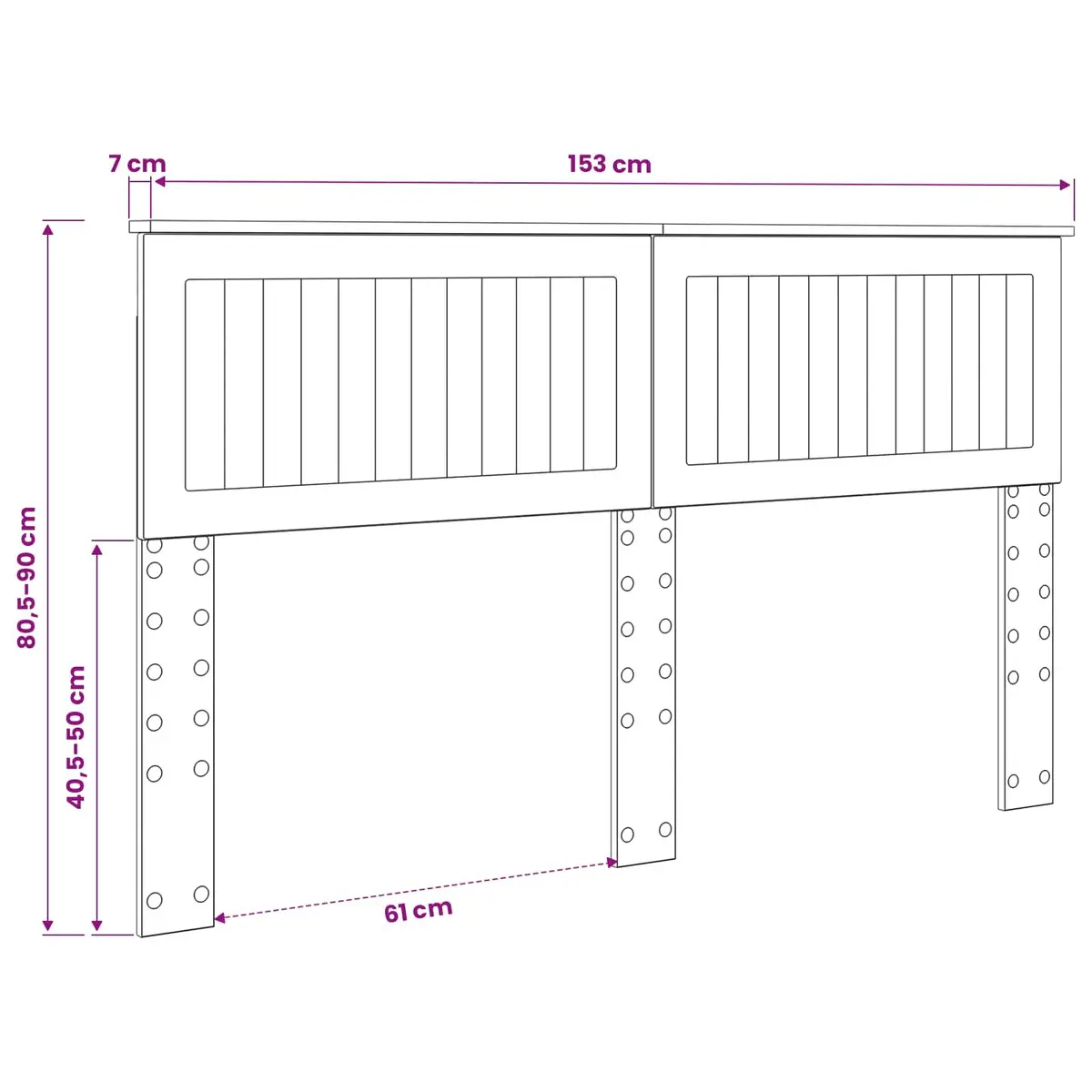 Engineered Wood Headboard Modern Minimalist Rectangular White