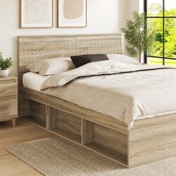 Headboard Sonoma Oak Engineered Wood Modern Minimalist Bedroom Furniture Brown