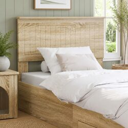 Headboard Engineered Wood Brown Modern Bedroom Furniture Minimalist Design