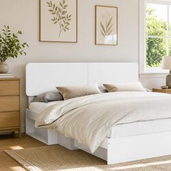 White Engineered Wood Headboard Modern Minimalist Bedroom Furniture