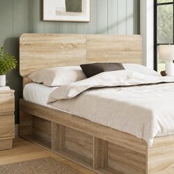 Brown Engineered Wood Headboard Modern Minimalist Design Bedroom Furniture