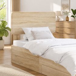 Headboard Sonoma Oak Engineered Wood Brown Modern Minimalist Bedroom Furniture