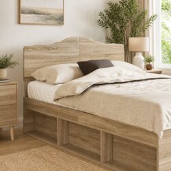 Headboard Bedroom Furniture Modern Design Engineered Wood Brown Rectangle