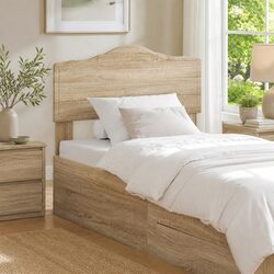 Headboard Engineered Wood Modern Bedroom Furniture Brown Minimalist Design