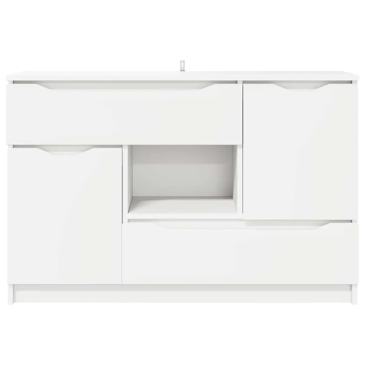 Sideboard Storage Cabinet Modern Rectangular White Engineered Wood