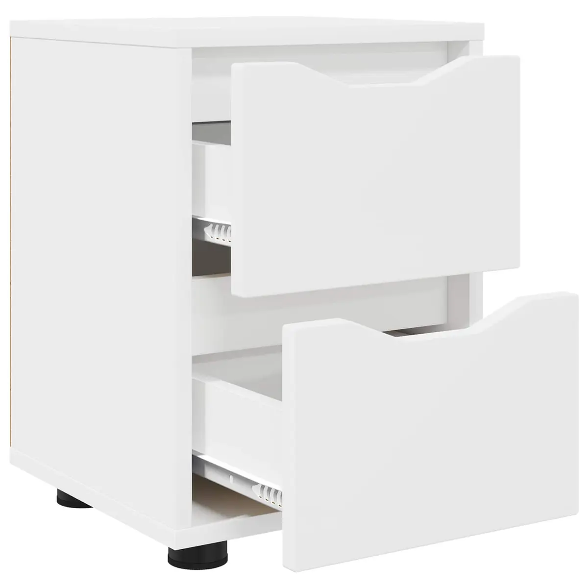 Bedside Table Modern White Engineered Wood Nightstand with Storage Drawer