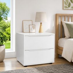 Storage Cabinet High Gloss White Engineered Wood Drawers Bedroom Living Room