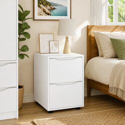 Storage Cabinet White 40 x 48 x 57 cm Engineered Wood Drawer Organiser Bedroom