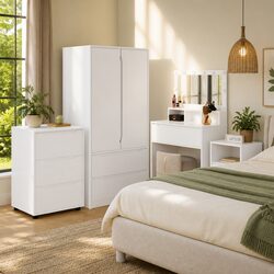 Storage Cabinet White 60x48x81cm Engineered Wood Bedroom Living Room Drawers
