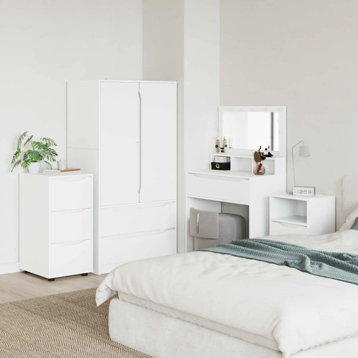 Storage Cabinet White Engineered Wood 40 x 48 x 81 cm