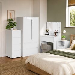 Storage Cabinet White 40 x 48 x 105 cm Engineered Wood Bedroom Living Room