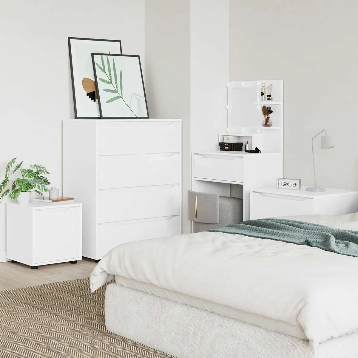 Bathroom Cabinet Engineered Wood Minimalist 40.5 x 40 x 44 cm White