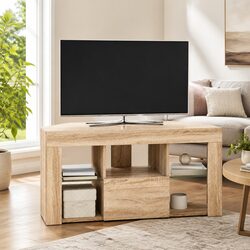 Corner LED TV Cabinet Wall-mounted Modern Furniture Storage Display Unit Grey