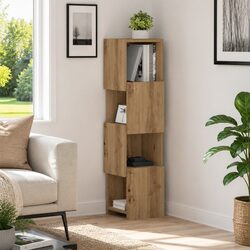 Corner Storage Cabinet 25.5x25x102cm Brown Modern Living Room Organiser Shelf