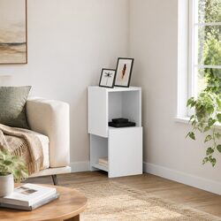 Corner Storage Cabinet 25.5x25x55cm Modern Living Room Shelving Unit