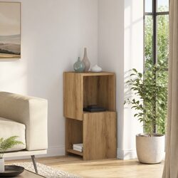 Corner Storage Cabinet 30.5x30x65cm Brown Modern Living Room Organiser Shelving