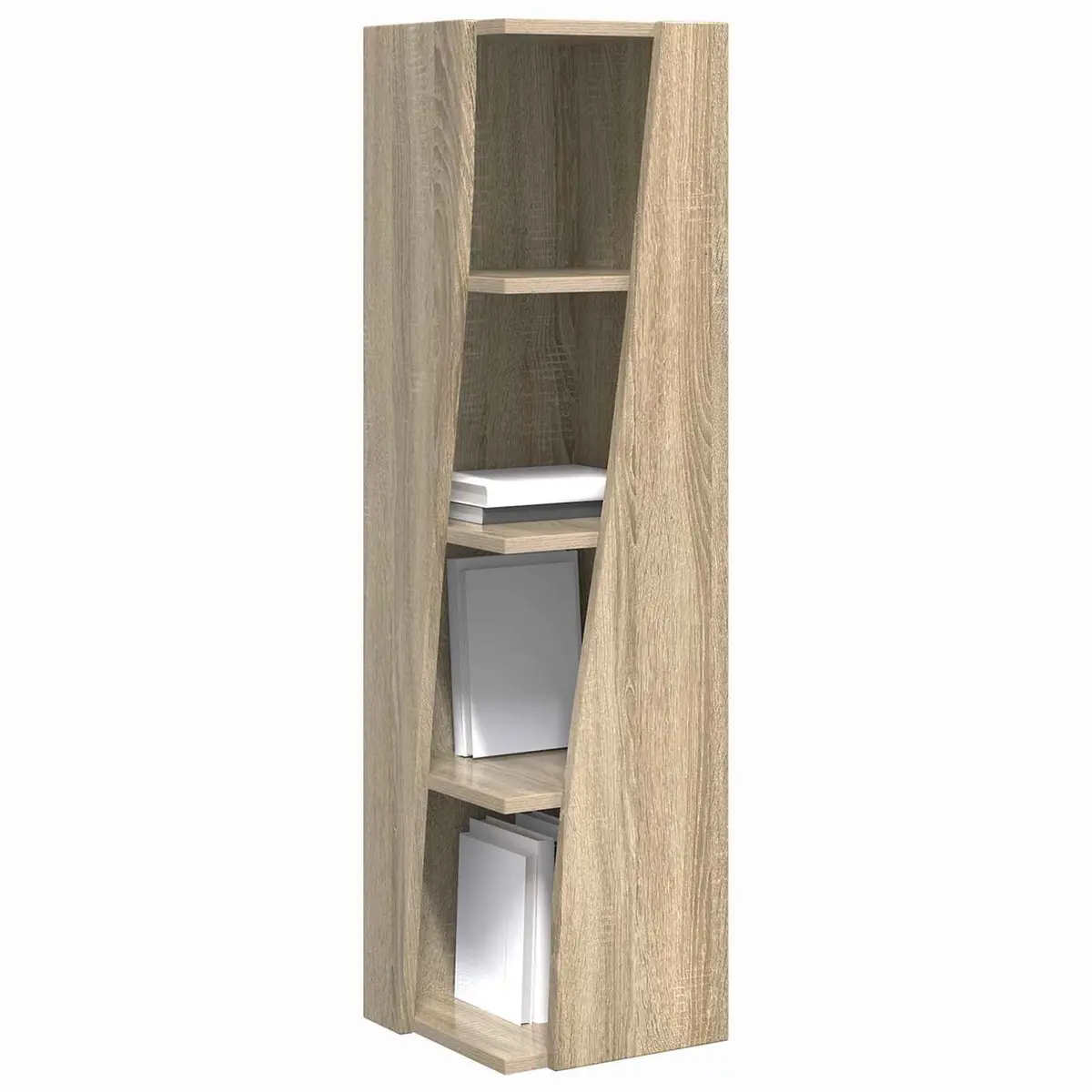 Corner Storage Cabinet Space-Saving Brown Engineered Wood Living Room Furniture