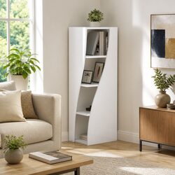 Corner Storage Cabinet 32x32x102cm Modern Living Room Organiser Engineered Wood