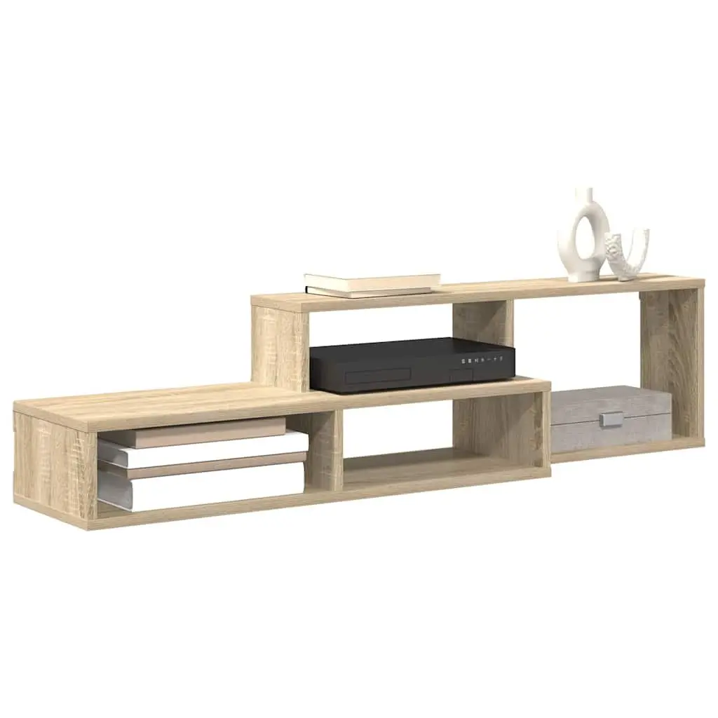 Wall Mounted TV Stand Grey Engineered Wood Living Room Entertainment Unit