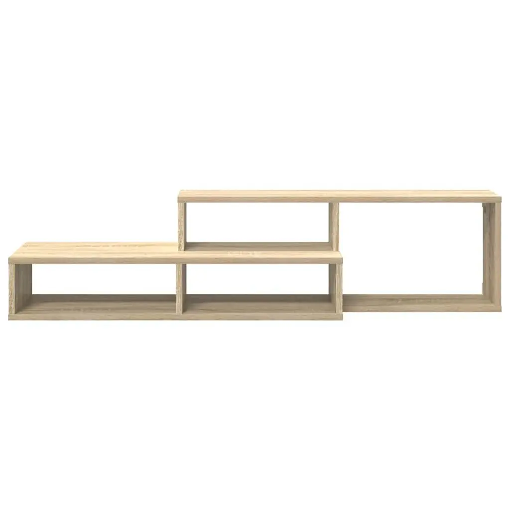 Wall Mounted TV Stand Grey Engineered Wood Living Room Entertainment Unit