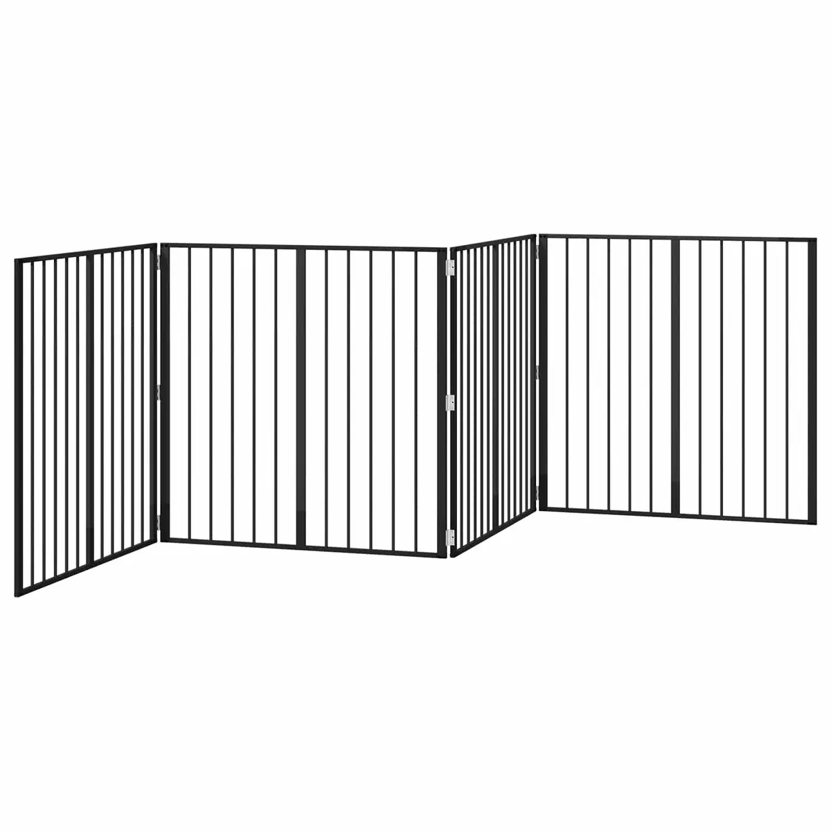 Dog Gate 4 Piece Galvanised Steel Black 100 x 100 cm Pet Fence Panel Puppy Barrier