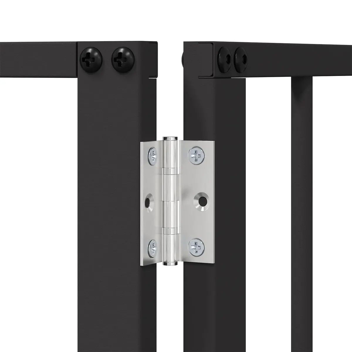 Dog Gate 4 Piece Galvanised Steel Black 100 x 100 cm Pet Fence Panel Puppy Barrier