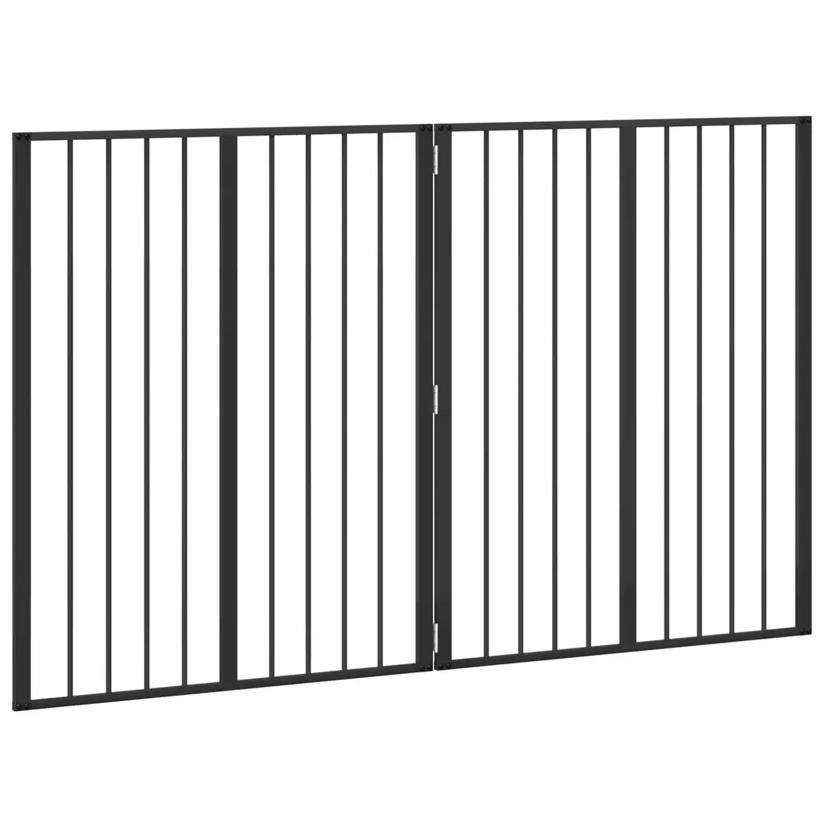 Dog Gate Foldable 80 x 100 cm Black Metal Pet Enclosure Indoor Barrier 2 pcs