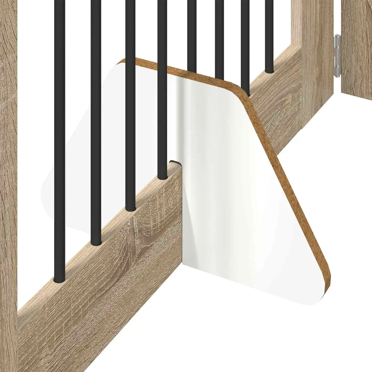 Foldable Dog Gate with Stands 2pcs Brown Rectangular Pet Fence Indoor Portable