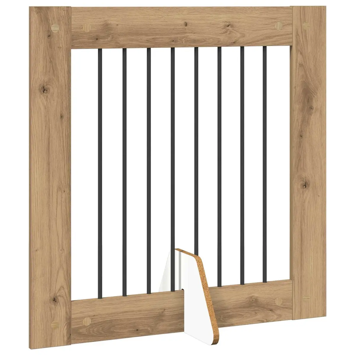 Foldable Dog Gate Freestanding Indoor Pet Barrier 321cm Brown