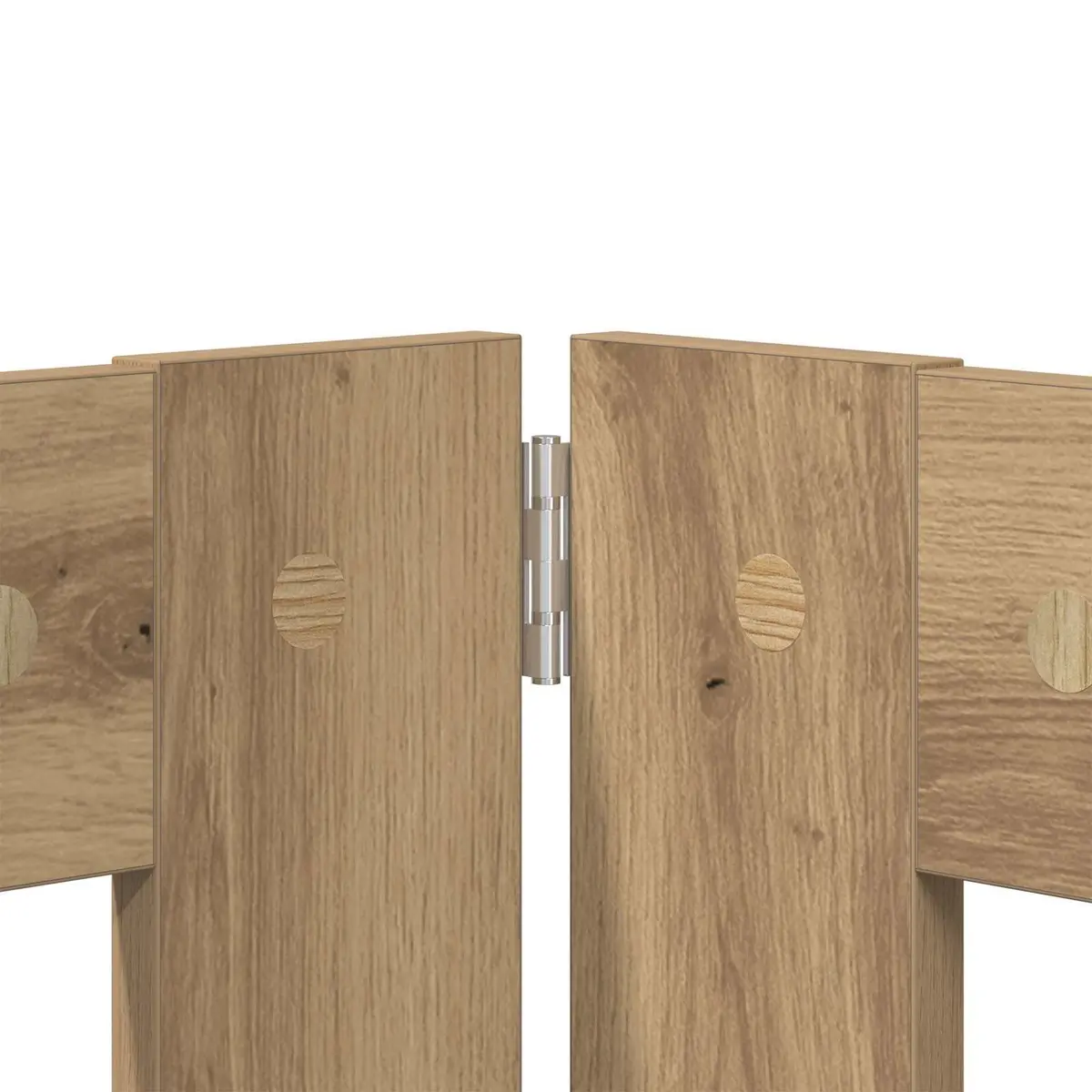 Foldable Dog Gate with Stands 120.5cm Brown Metal Pet Fence Indoor Portable