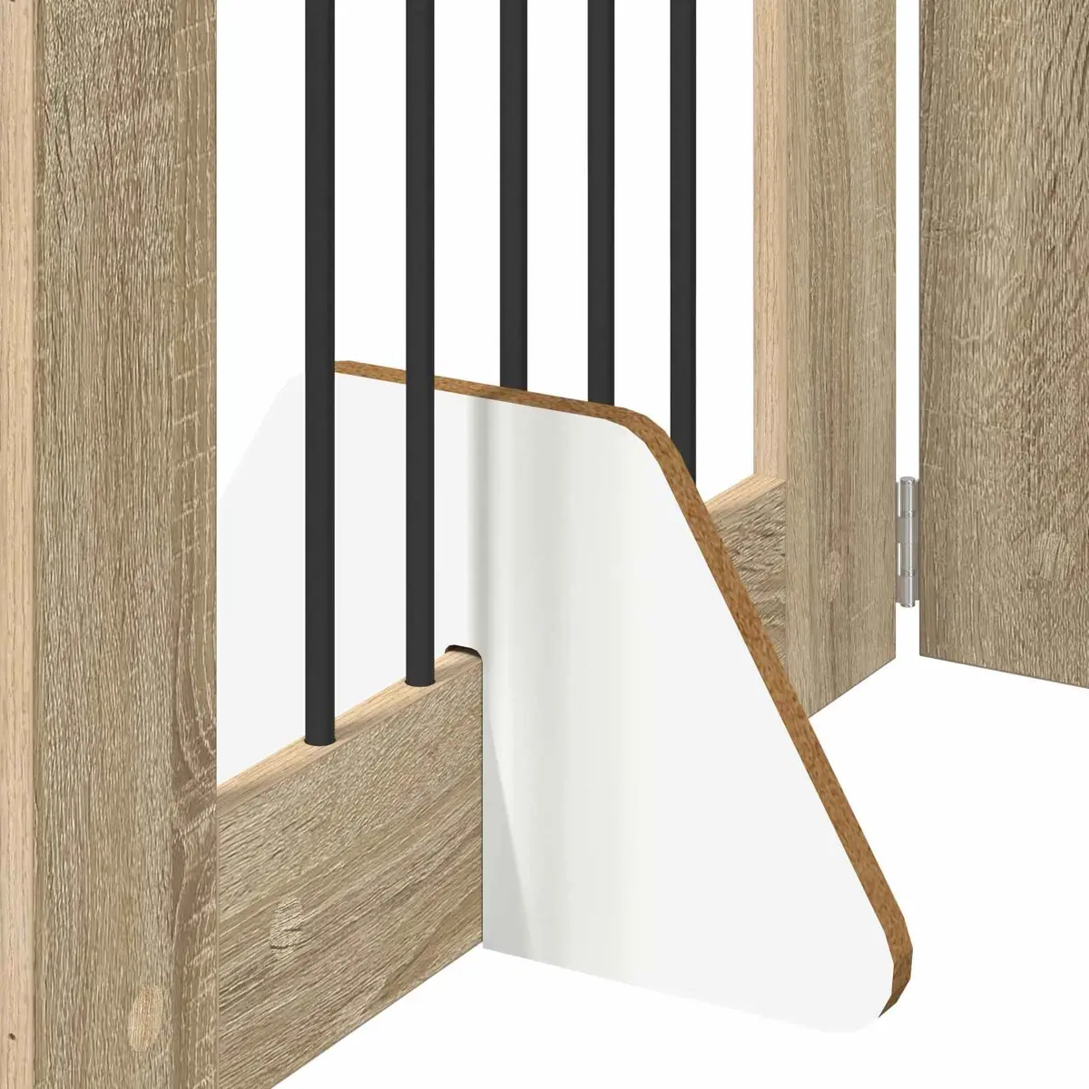 Foldable Dog Gate Indoor Pet Barrier Fence 60cm 8 Panels Sonoma Oak
