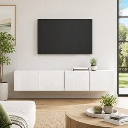 TV Wall Cabinet 2 Pieces White Modern Storage Unit 78.5 x 31 x 29.5 cm
