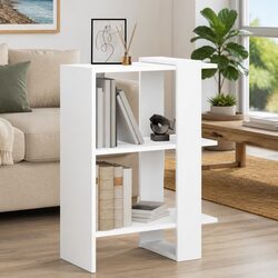 Bookcase Freestanding White Engineered Wood Shelving Unit Storage Furniture Home