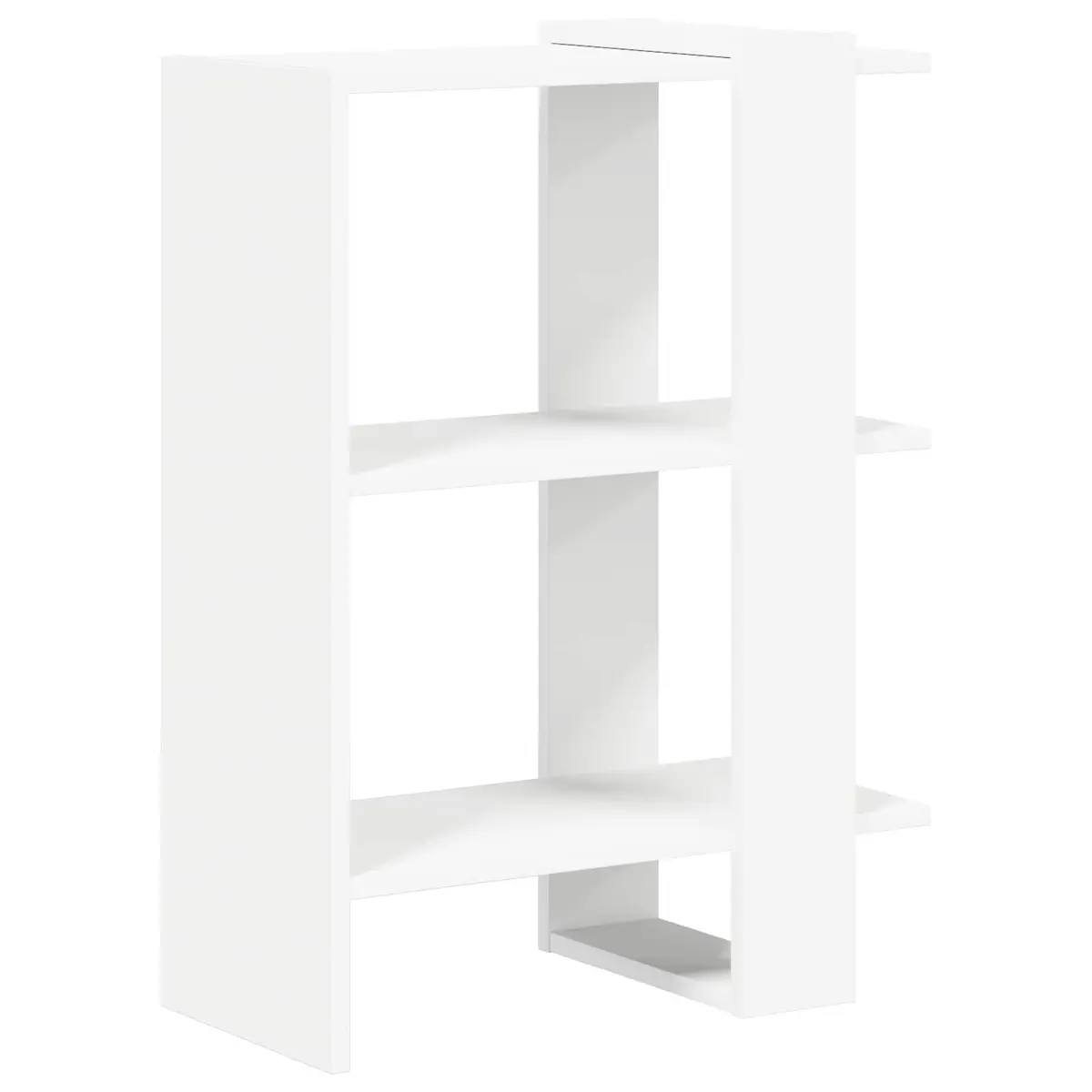 Bookshelf 2-Tier Freestanding Storage Shelf 52 x 25 x 71.5 cm White