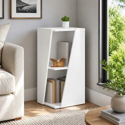 Side Shelf White 33 x 32 x 70.5 cm Engineered Wood Free-standing Bookcase