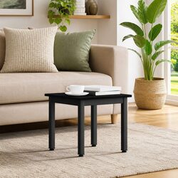 Coffee Table Black Modern Rectangular Living Room Accent Furniture Engineered