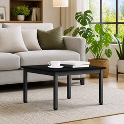 Coffee Table Black Rectangular Modern Living Room Accent Furniture Clean Lines