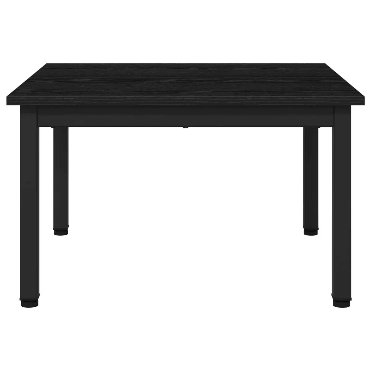 Coffee Table Modern Rectangular Black Engineered Wood with Metal Legs