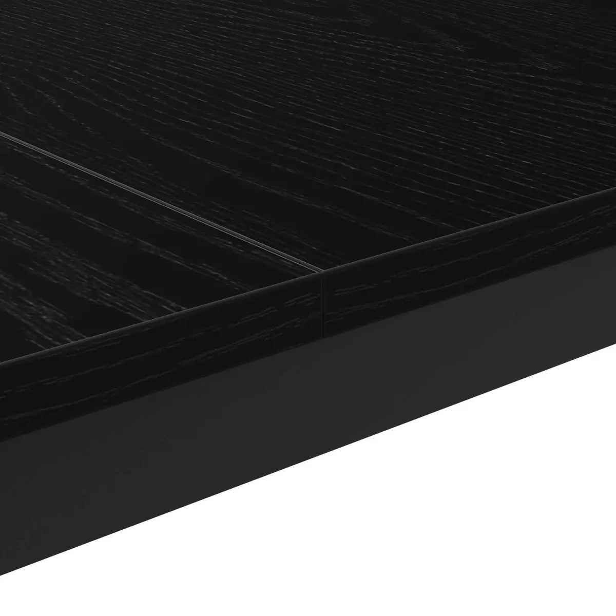 Coffee Table Modern Rectangular Black Engineered Wood with Metal Legs