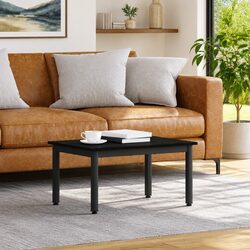 Black Coffee Table Modern Rectangular Living Room Accent Furniture 70x50x36cm